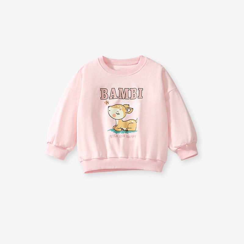 Nouvel ensemble sweat à capuche fille automne, tenue enfant mignonne manche longue dessin animé coton