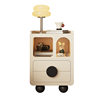 Cream Style Bedside Table Bedroom Mini Cute Ultra-Narrow Storage Bedside Table Small Household Solid Wood Storage Cabinet