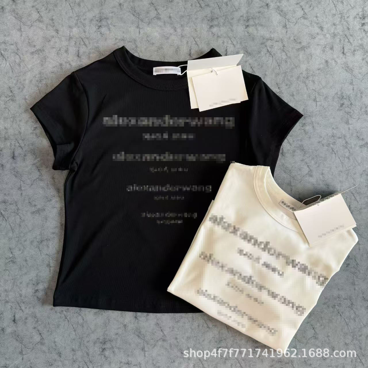 Весенне-летняя футболка Nanyou Gaoding 26ss с короткими рукавами new king bright, украшенная 4 рядами ярких бриллиантов, женская тонкая футболка с круглым вырезом и однотонной футболкой с короткими рукавами Изображение 1