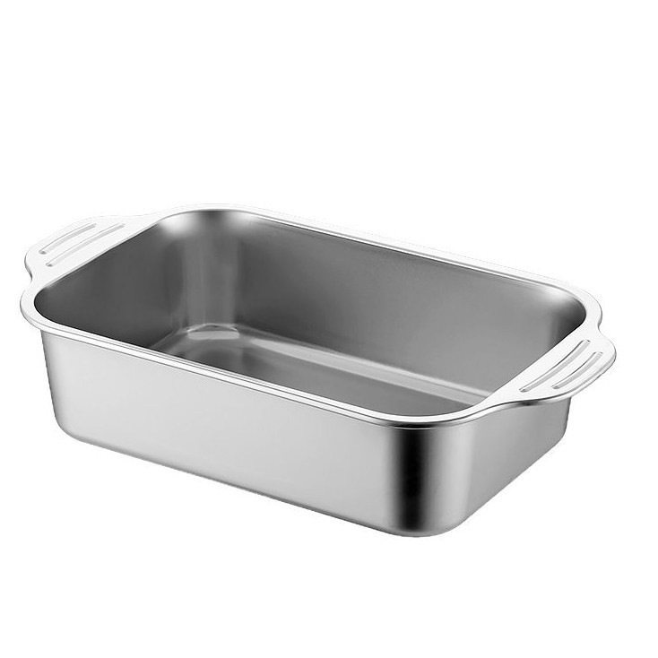 Food-Grade Stainless Steel Grilled Fish Plate with Lid Barbecue Plate Tray Square Plate Seafood Plate Camping Picnic Plate Hot Pot Plate