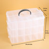 Fixed Large Three-Layer Transparent Portable Plastic Storage Box Jewelry Toy Storage Accessories Cosmetic Lego Box