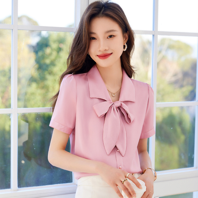 (Mới) Mã L2312 Giá 620K: Áo Sơ Mi Nữ Shryia Thắt Nơ Bướm Ngắn Tay Hàng Mùa Hè Thời Trang Nữ Đồ Công Sở Chất Liệu Vải Voan G02 Sản Phẩm Mới, (Miễn Phí Vận Chuyển Toàn Quốc).
