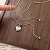 Simple Silver Heart Pendant Necklace, Light Luxury, Exquisite Niche Design, Fashionable Temperament, Versatile and Unique Necklace for Autumn and Winter