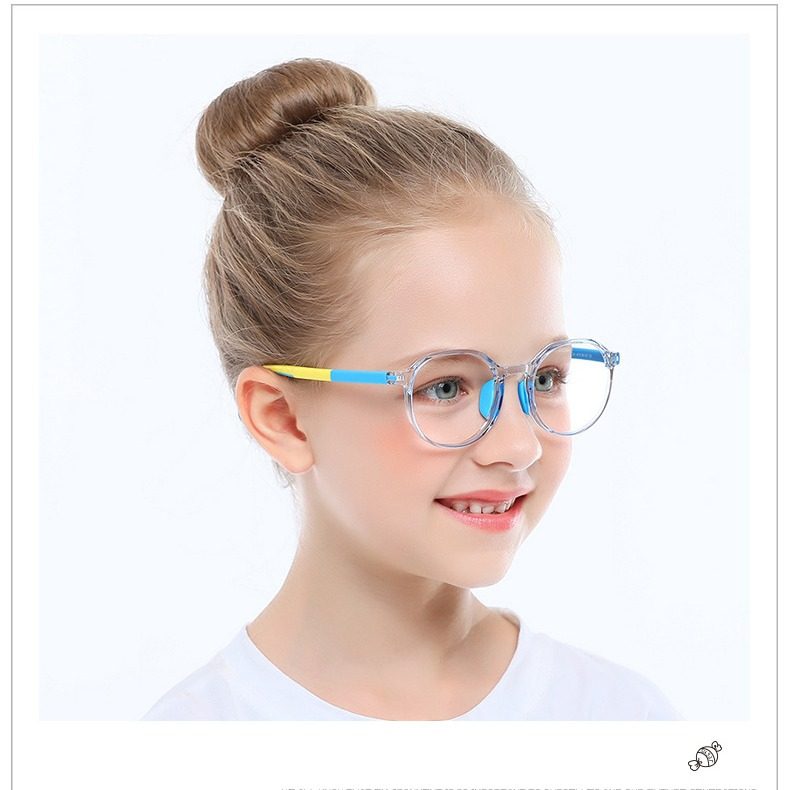 2231 Flat Glasses Tr90 Frame Kidsren's Glasses Men's and Women's Flat Glasses Round Trendy Goggles Kidsren's Eye Frame