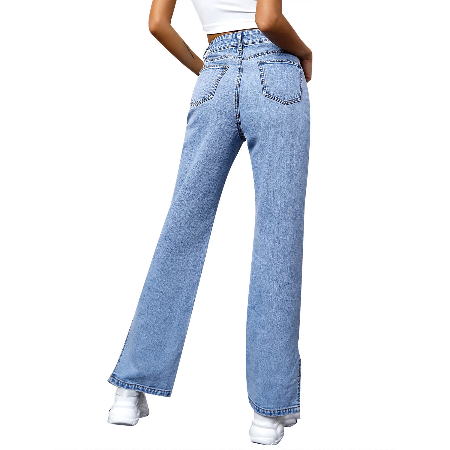 Casual Straight Leg Boyfriend Jeans for Women Fashionable Versatile Comfortable Everyday Wear Wholesale Available