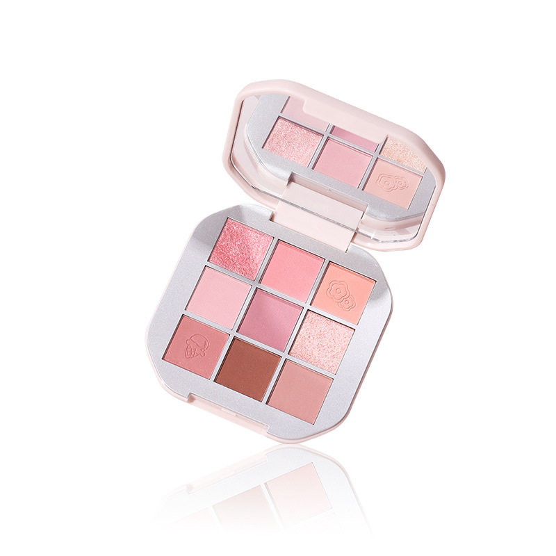 WODWOD dazzling macchiato eyeshadow plate Matte Pearlescent fine flash delicate non-flying pink nine-color eyeshadow wholesale