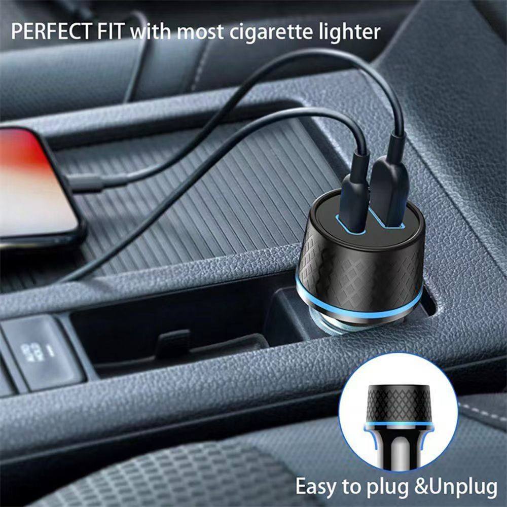New grid car charger car charger 15W & 38W dual fast charge QC3.0 car universal cigarette lighter charging head