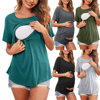 European and American Summer Pregnant Women Solid Color Round Neck Short Sleeve Breastfeeding Postpartum Care Top T-shirt