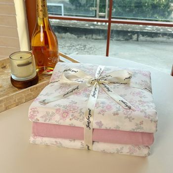 Category a Maternal and Infant Grade Cotton Bed Four-Piece Set 2025 New Pure Cotton Small Floral Quilt Cover Bed Sheets Three-Piece Fitted Bed Sheets Set 4