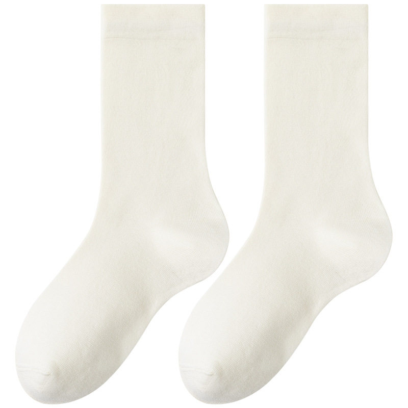 灰色袜子女纯棉无骨袜春秋款中筒袜夏季薄款月子袜配勃肯鞋堆堆袜