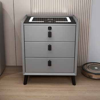 Light Luxury and High-End Three-Drawer Smart Bedside Table Wireless Charging Audio Bedroom Multi-Functional Small Internet Celebrity Bedside Table