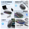 Bluetooth Dual-Mode Wireless Display Ultra-Thin Mouse Silent Charging Computer Laptop Mobile Phone Electric Display Luminous Wireless Mouse