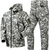 Cross-Border Autumn and Winter Outdoor Sharkskin Jacket Plus Velvet Warm Soft Shell Camouflage Windbreaker Hunting Suit