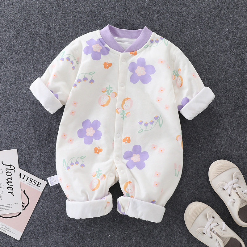 Baby's one-piece clothing autumn and winter cotton thin cotton men's and women's baby warm kayak climbing clothing newborn baby clothes
