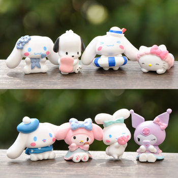 New Swimming Ring Big-Eared Dog Melody Kuromi Pacha Dog Doll Blind Box Creative Cultural and Creative Toy Ornaments