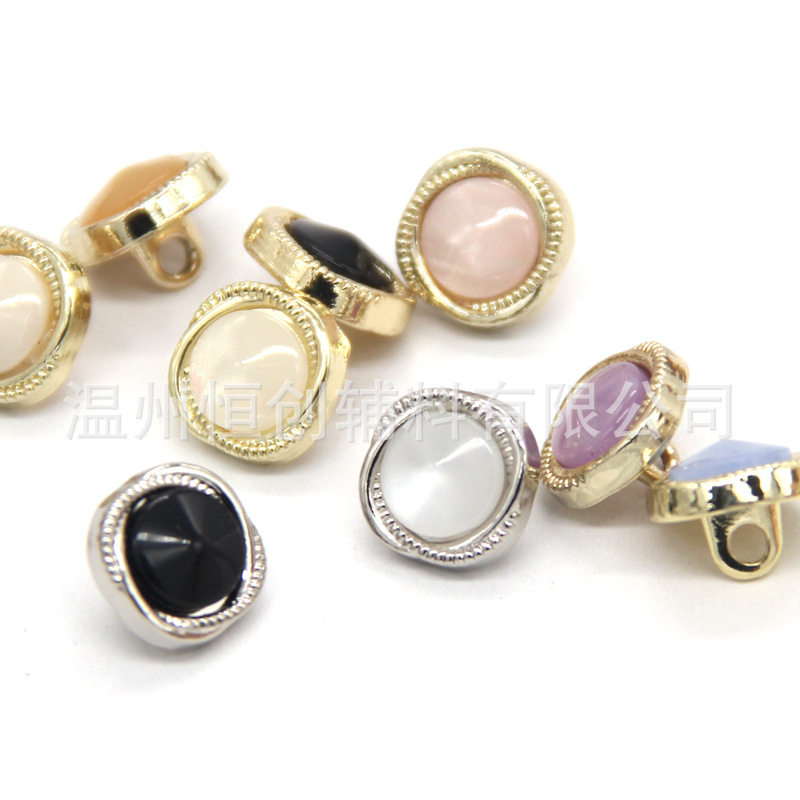 10.5mm Hengchuang Shirt Metal Button Resin Combination Tall Small Button Shirt Small Fragrant Zinc Alloy Button