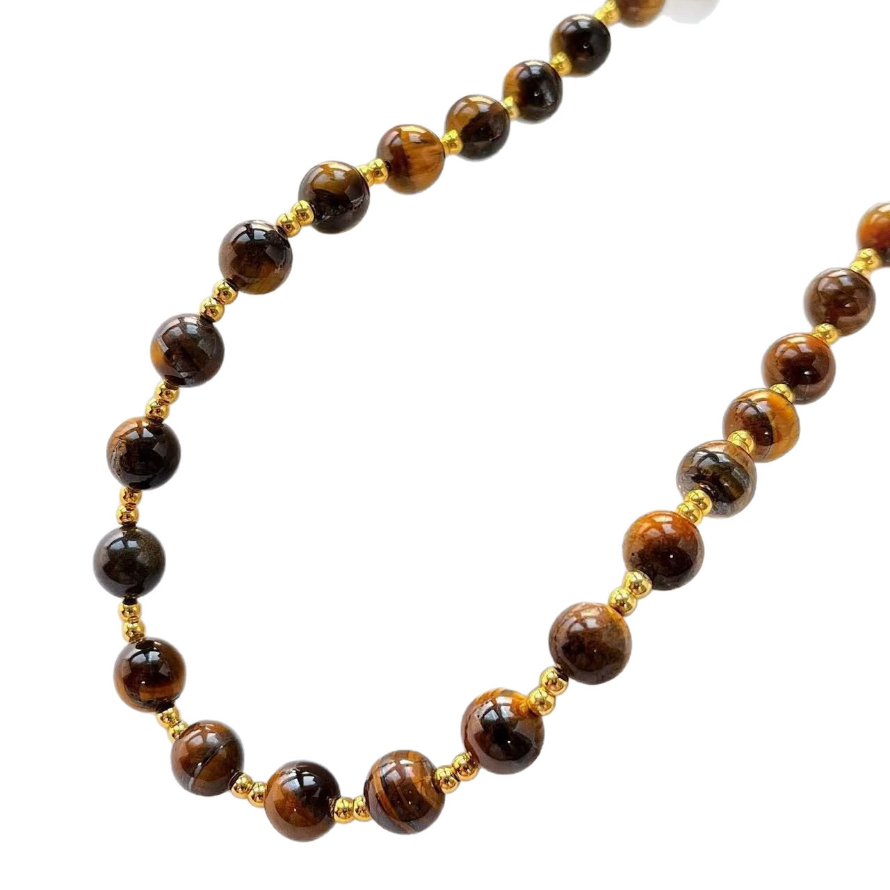 The Shop Owner Recommends the New Autumn and Winter Premium Melard-Style Natural Tiger Eye Stone Necklace. Authenticity Can Be Verified and Re-Inspected at the Base