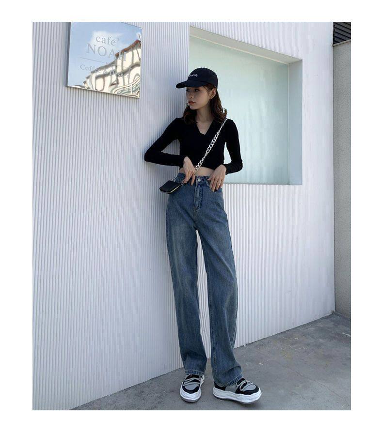 Womens Loose Fit Wide Leg Jeans Spring Collection Versatile Flattering High Waisted Floor Length Wholesale