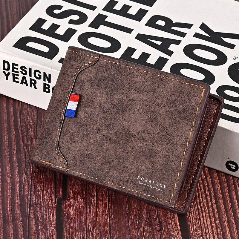 B0Erl Men's Short Wallet Korean Version Multi-Card Slot 80% off Coin Purse Youth Horizontal Wallet Factory Direct Sale