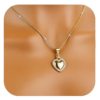 European and American Cross-Border Hot-Selling Brass Real Gold Electroplating Niche Design Heart-Shaped Pendant Fashionable Shiny Simple Necklace