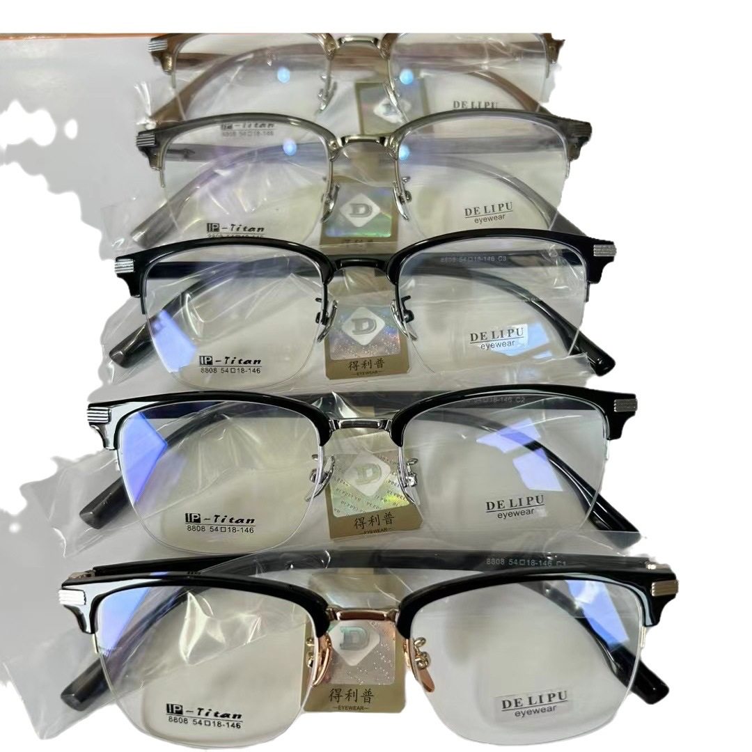 delip TR pure titanium eyebrow frame glasses frame retro eyebrow frame business glasses titanium frame men's business frame