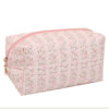 Floral Quilted Cosmetic Bag Women Portable Lipstick Makeup Brush Storage Bag Earphone Data Cable Wallet Student Pencil Case