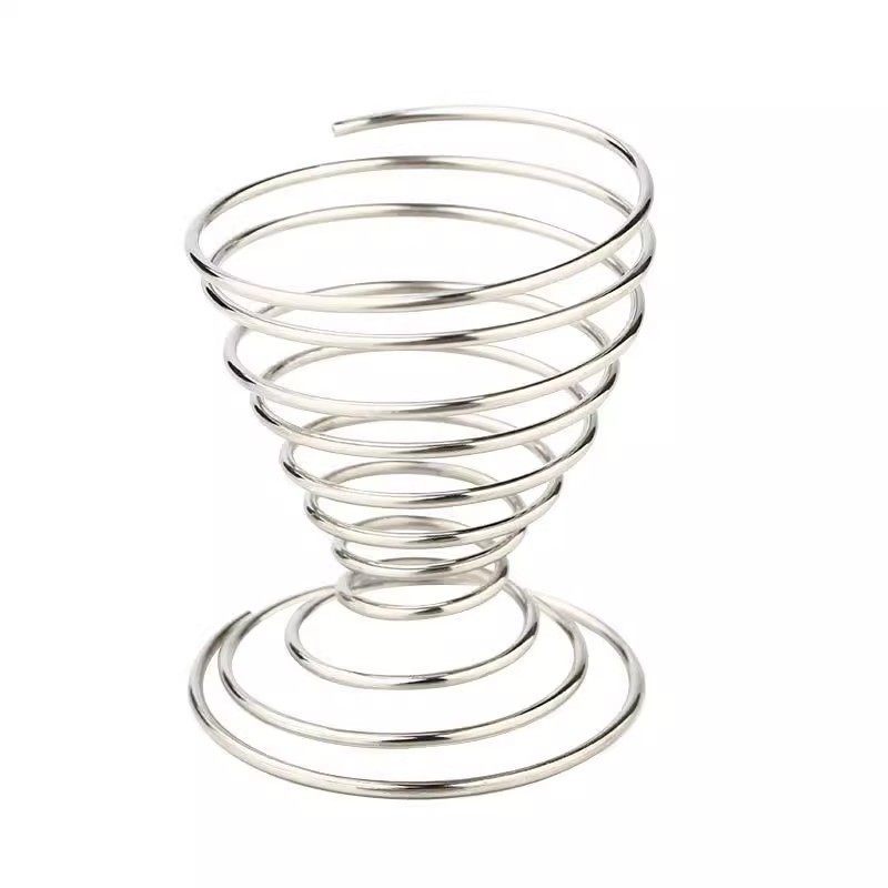 Stainless Steel Egg Holder Creative Spring Egg Holder Teppanyaki Steamed Egg Holder Beauty Makeup Egg Cup Molecular Gourmet Egg Holder
