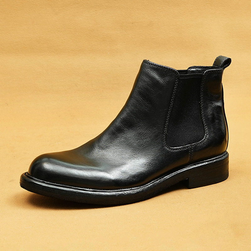 Boot Chelsea Nam Goodyear Da Thật Chiều Cao Đế Khoảng 3cm Màu Đen, Nâu