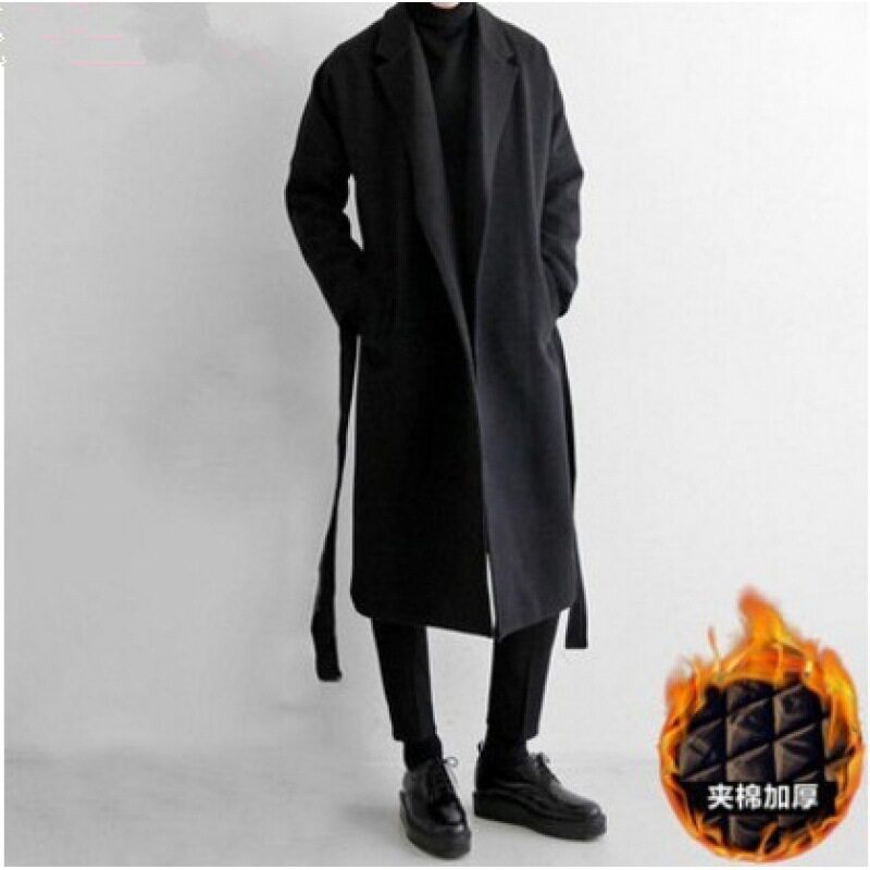 Mens Long Wool Overcoat Warm Available in Black Army Green and Brown Wholesale Low MOQ