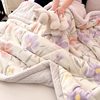 Class a Winter Three-Layer Thickeneded Flannel Blanket Bed Blanket Office Nap Blanket Dormitory Coral Velvet Rug