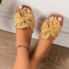 2024 summer new plus size bow flat bottom slippers 2024 summer new fashion versatile women's shoes in stock