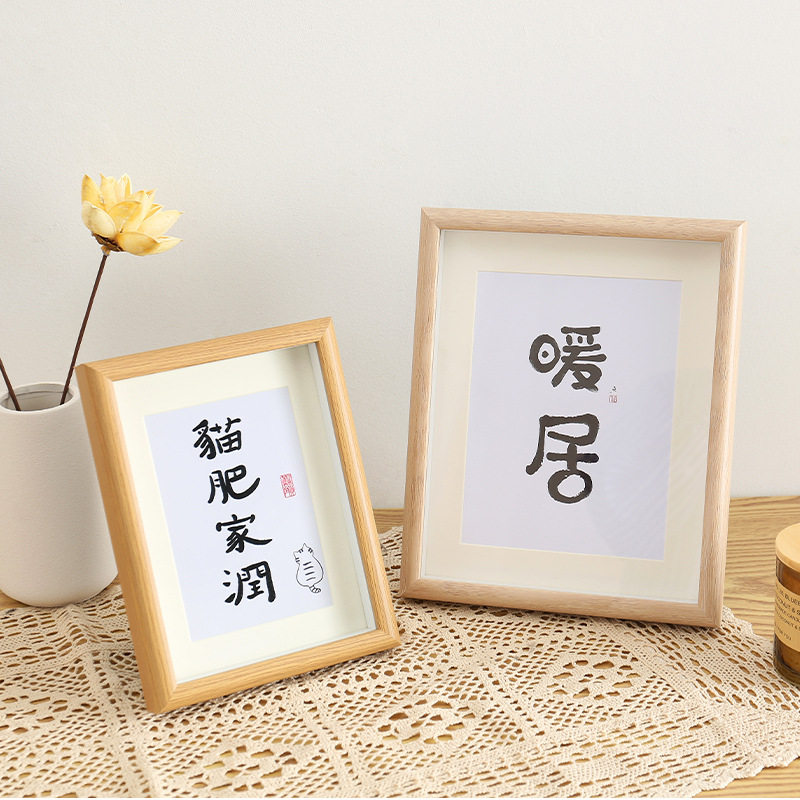 European-style three-dimensional hollow photo frame painting and calligraphy works nail color plate display 567810-inch A4 wooden picture frame Photo Wall