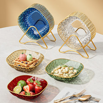 Light Luxury Transparent Bone-spitting Dish Dining Table Living Room Bone-spitting Dish Candy Coffee Table Fruit Plate Garbage Tray Storage Dish