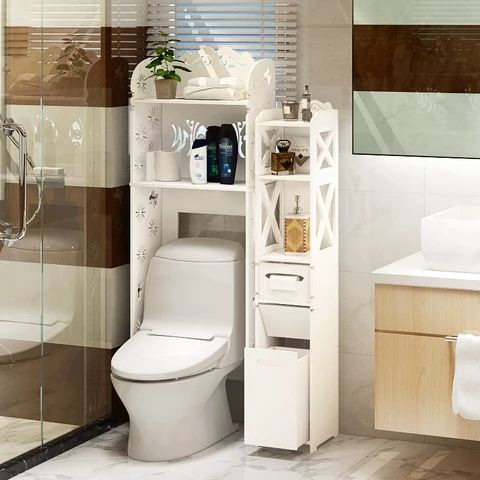 Bathroom Storage Rack Waterproof Toilet Gap Floor-Standing Movable Storage Cabinet Washstand Side Cabinet