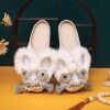 New Original Ethnic Style Adult Tiger Head Slippers Shoes Hand-Embroidered Shoes National Trend Retro Flats Folk Cloth Shoes for Women