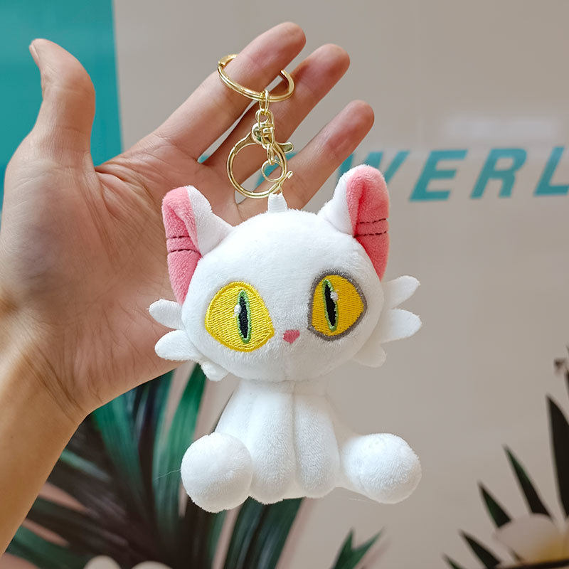Creative plush bell Bud travel doll pendant keychain left minister Cat schoolbag hanging plush toy doll