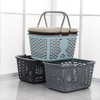 Shopping Basket Supermarket Convenience Store Portable Basket Fruit Basket Storage Picnic Basket Vegetable Basket Portable Bath Basket Ginger Tea