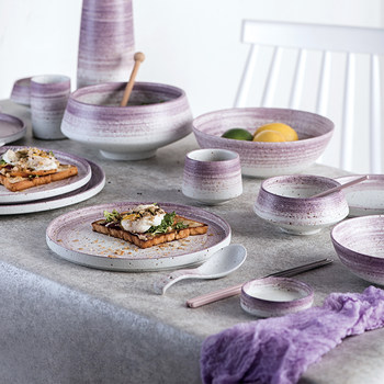 Casual Western-Style Ceramic Tableware, Ceramic Bowls, Rice Bowls, Plates, Small Dishes, Cups, Household Tableware Sets