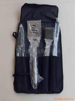 P-011Nf Bbq Tools Bbq Set, Bbq Fork Brush Clip, 4-Piece Tube Handle Cloth Bag Combination Grill Tools