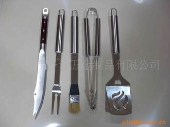 P-011No Bbq Tools Bbq Set, Bbq Fork Brush Clip 5-Piece Set Combination Grilling Tools