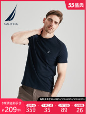 Футболка мужская nautica/诺帝卡男装2021春夏男士全棉休闲纯色短袖圆领t恤to1101 NAUTICA/2021