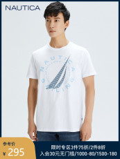 Футболка мужская nautica/诺帝卡男装2021春夏男士时尚全棉印花短袖圆领t恤ve1196 NAUTICA/2021