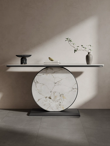 Современный минималистичный стиль, шиферный консольный стол, украшение для прихожей, световой стол для входа, роскошная вилла, отель, креативный стол с торцевым видом