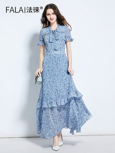 Blue air качество шифон платье Женское лето платье в цветочек супер тендер ветер продвинутый Уникальный красивый фея платье