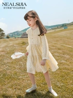 Осеннее платье, детская шифоновая юбка, 2020, в западном стиле, в корейском стиле, подходит для подростков, детская одежда, популярно в интернете