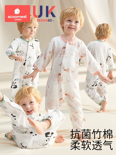 Детский летний комбинезон, тонкая пижама для ползания, летняя одежда