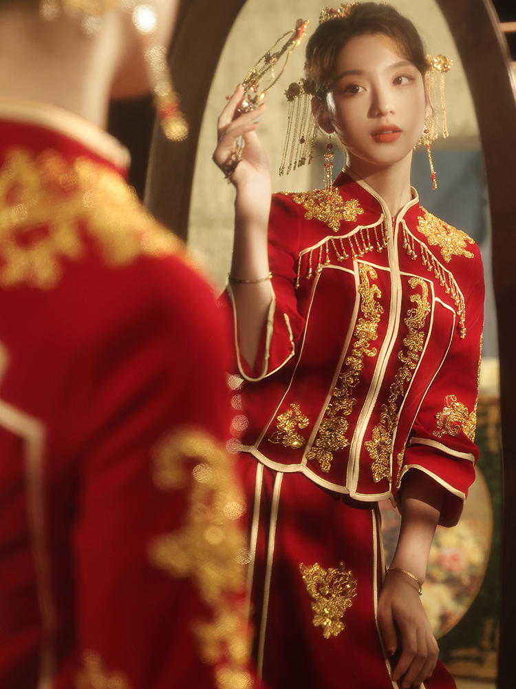 Velvet winter suhe traditional wedding dress, 2020