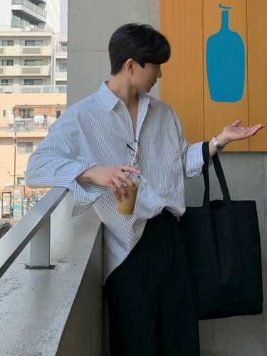 Mrcyc Японская элитная корейская универсальная дизайнерская рубашка, оверсайз