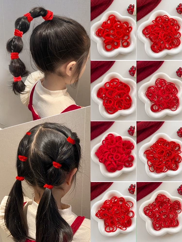 Детская красная резинка для волос, детский безвредный аксессуар для волос, не повреждает волосы