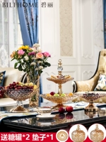 Кристаллическая фруктовая тарелка легкая роскошная стеклянная фруктовая диск Свадебные закуски специально поставлены на домашнюю гостиную чайный стол для нескольких слоев водяных фруктовых тарелок